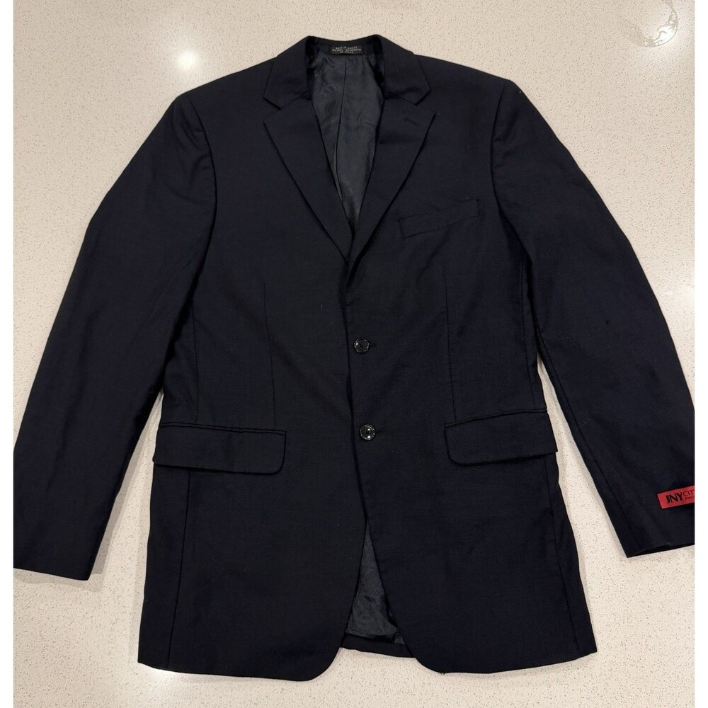 Jones New York Men's Blazer Suit Jacket Sport Coat Size L 40 Dark Navy Blue